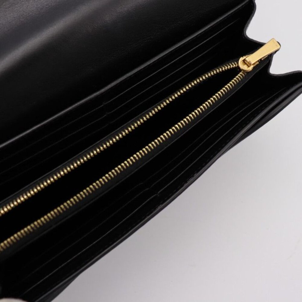 Celine Large Flap Wallet Bifold Wallet 10 B563 bel Calf Leather Black - Picture 7 of 10